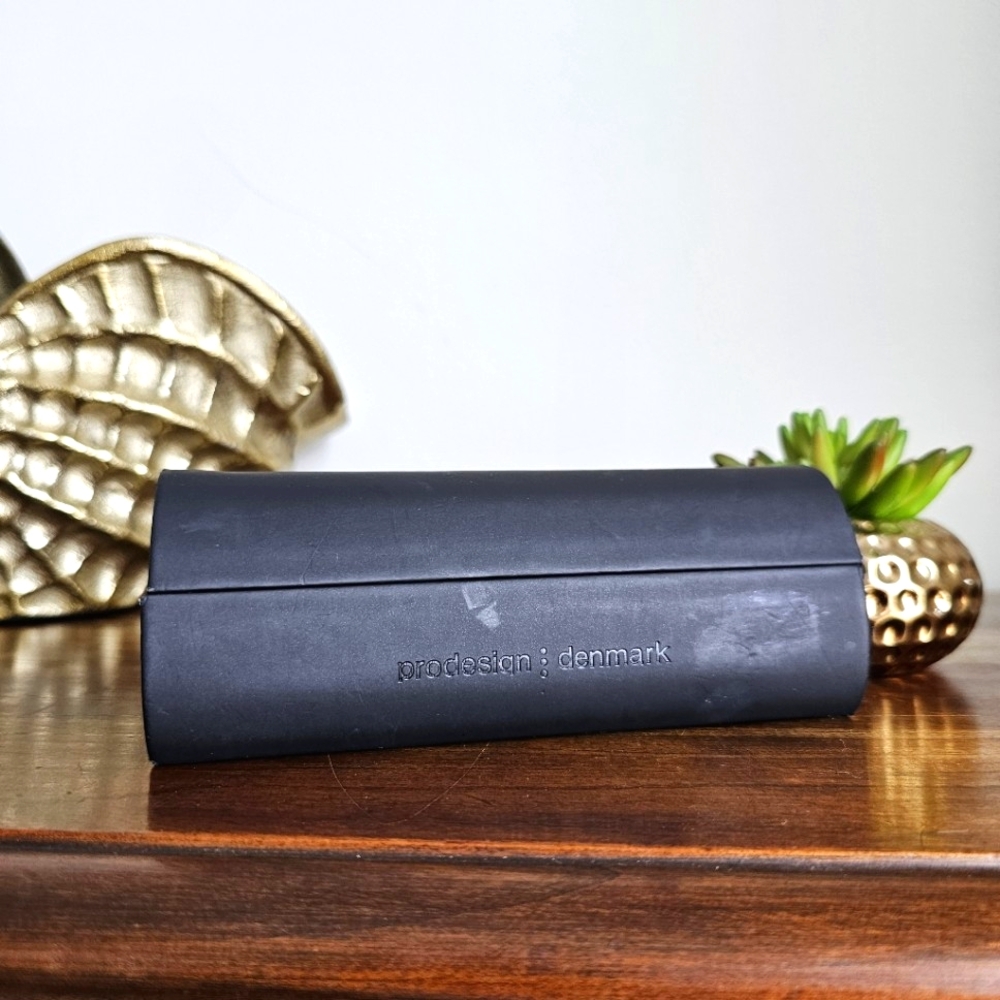 Original Prodesign Denmark Eyeglasses Black Hard Flip Top Case